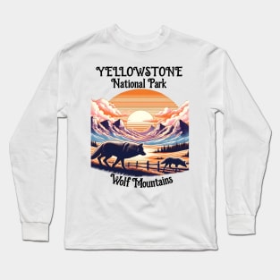 Majestic Emblem of Yellowstone National Park Long Sleeve T-Shirt